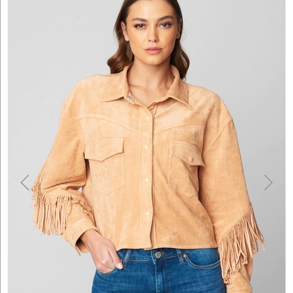 Blank nyc high horse fringe jacket